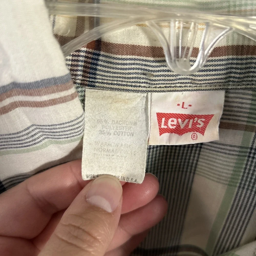 Vintage 70s/80s‎ Levi's Pearl Snap Button Up Western Shirt Size Large